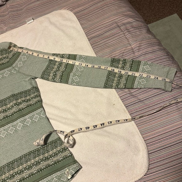 Old Ranch 1/4 Zip Pullover Sweatshirt Green Geometric Aztec Top Women Size S GUC - Picture 8 of 9